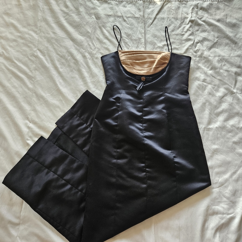 Vintage black and gold formal dress